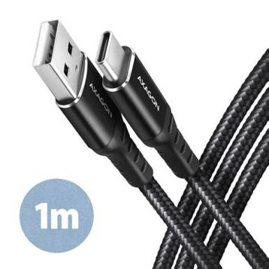 Axagon BUCM-AM10AB 1m Type C - USB fekete adat- és töltőkábel BUCM-AM10AB Axagon BUCM-AM10AB 1m Type C - USB fekete adat- és töltőkábel BUCM-AM10AB