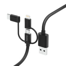 Hama 201536 FIC E3 3in1 micro USB / Type-C / Lightning 1,5m adatkábel 201536