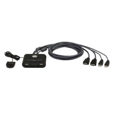 Elosztó KVM  2PC USB HDMI ATEN CS22HF-AT+kábel CS22HF-AT