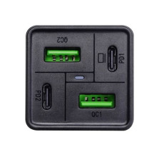 Akyga AK-CH-17 USB töltő 2x USB-A + 2x USB-C PD 5-20V / max 3.25A 65W Quick Charge AK-CH-17