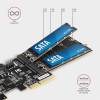 Axagon PCES-SA4M2 2db belső SATAIII portos + 2db SATA M.2 foglalat PCI-Express kártya PCES-SA4M2