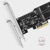 Axagon PCES-SA4M2 2db belső SATAIII portos + 2db SATA M.2 foglalat PCI-Express kártya PCES-SA4M2