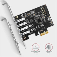 Axagon PCEU-43RS 4db USB 3.2 gen1 portos PCI-Express kártya PCEU-43RS