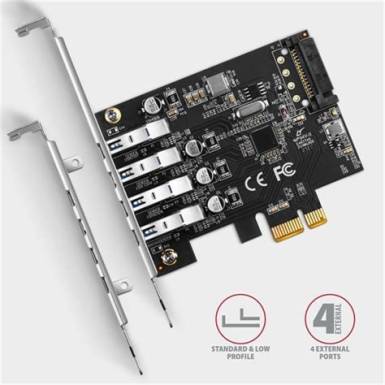 Axagon PCEU-43RS 4db USB 3.2 gen1 portos PCI-Express kártya PCEU-43RS Axagon PCEU-43RS 4db USB 3.2 gen1 portos PCI-Express kártya PCEU-43RS