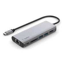 Belkin Connect USB-C 6-in-1 Multiport Adapter Gray AVC008BTSGY