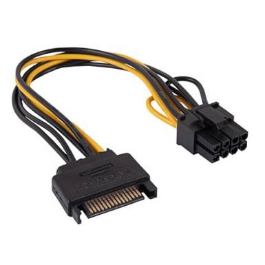 SATA tápkábel->PCI-Express 6+2pin átalakító Akyga AK-CA-80 AK-CA-80 SATA tápkábel->PCI-Express 6+2pin átalakító Akyga AK-CA-80 AK-CA-80