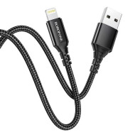 USB töltőkábel A-Lightning 1m Borofone fonott BX54 fekete