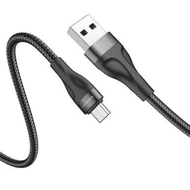 USB töltőkábel A-microUSB 1m Borofone fonott BX54 fekete