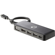 HP USB Travel Dock Vezetékes USB 3.2 Gen 1 (3.1 Gen 1) Type-A Fekete (T0K30AA) - használt