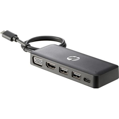 HP USB Travel Dock Vezetékes USB 3.2 Gen 1 (3.1 Gen 1) Type-A Fekete (T0K30AA) - használt