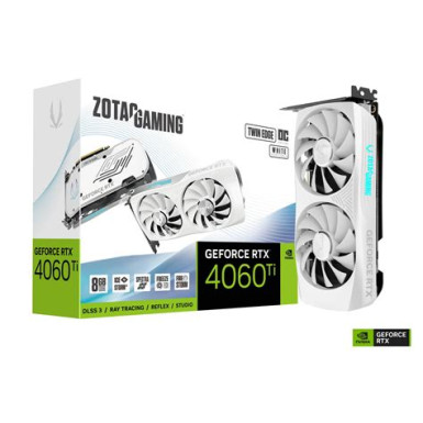 Zotac GAMING GeForce RTX 4060 Twin Edge OC White Edition nVidia 8GB GDDR6 128bit PCIe videókártya ZT-D40600Q-10M