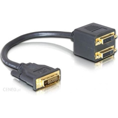 DeLock Adapter DVI-D (Dual Link) (24+1) male to 2x (Dual Link) (24+1) female 65051