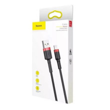 BASEUS kábel USB és Apple Lightning 8-tűs 2,4A Cafule CALKLF-A19 0,5m, Piros-Fekete