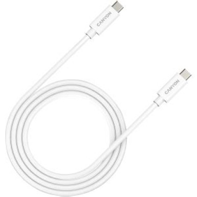 CANYON CANYON UC-44, cable, U4-CC-5A1M-E, USB4 TYPE-C to TYPE-C cable assembly 40G 1m 5A 240W(ERP) with E-MARK, CE, ROHS, white CNS-USBC44W