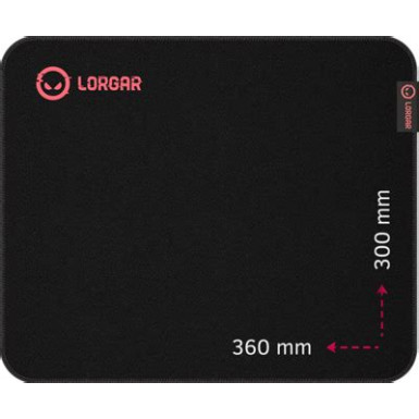 LORGAR Lorgar Main 325, Gaming mouse pad, Precise control surface, Red anti-slip rubber base, size: 500mm x 420mm x 3mm, weight 0.4kg LRG-GMP325