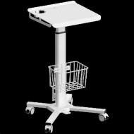 ONKRON Height-adjustable laptop medical trolley on wheels KRON LMG30, white LMG30