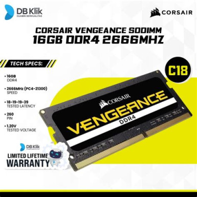 Corsair 16GB DDR4 2666MHz SODIMM Vengeance CMSX16GX4M1A2666C18