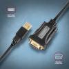 AXAGON ADS-1PQ USB-A 2.0 - serial RS-232 DB9-M FTDI adapter / cable 1,5m Black ADS-1PQN