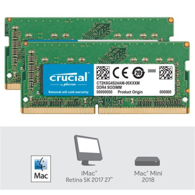 Crucial 16GB DDR4 2400MHz Kit (2x8GB) SODIMM for Mac CT2K8G4S24AM