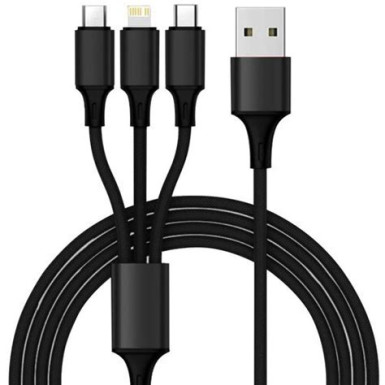 HOCO 3 az 1-ben USB kábel
 iPhone Lightning 8 tűs +
Micro + C típus X26 1 méter
 fekete/piros