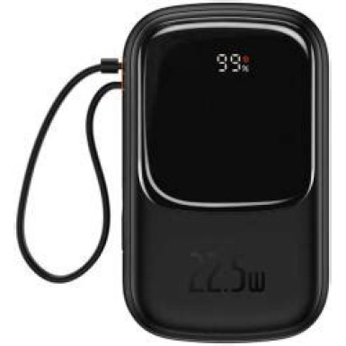 Külső akkumulátor (Powerbank) BASEUS QPow 10,000mAh LCD gyorstöltés PD 22,5W kábellel C típus PPQD020102