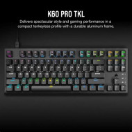 Corsair K60 PRO TKL RGB Optical-Mechanical Gaming NA billentyűzet fekete (CH-911D01A-NA)