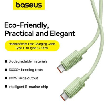 BASEUS C típusú kábel PD100W tápegység 
Dynamic, CALD000302 2m fehér