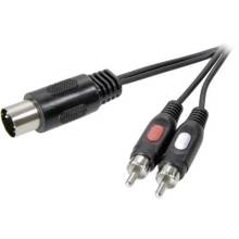 SpeaKa Professional SP-7870640 DIN csatlakoz&oacute; / RCA Audio Csatlakoz&oacute;k&aacute;bel [1x Di&oacute;da dug&oacute;, 5 p&oacute;lus&uacute; (DIN) - 2x RCA dug&oacute;]