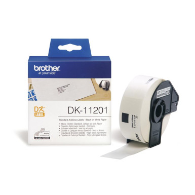 BROTHER DK-11201 elővágott öntapadós címke 400db/tekercs 29mm x 90mm White