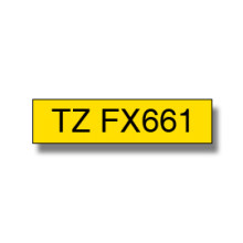 BROTHER TZe-FX661 Laminált  Flexi P-touch szalag (36mm) Black on Yellow